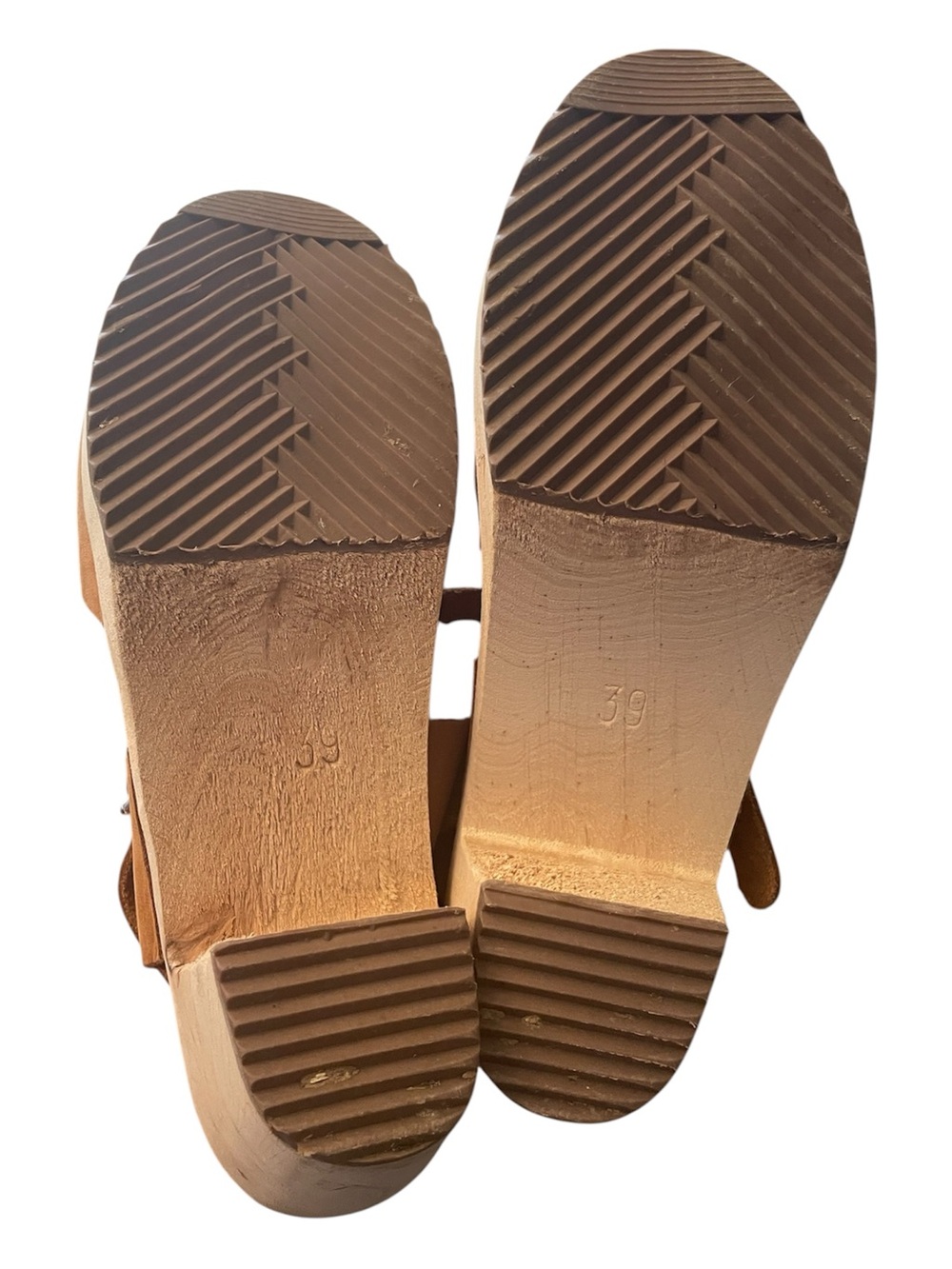 Lotta From Stockholm Cognac Leather Wooden Clogs | Swedish Handmade | Size EU 39 - Picture 2 of 4